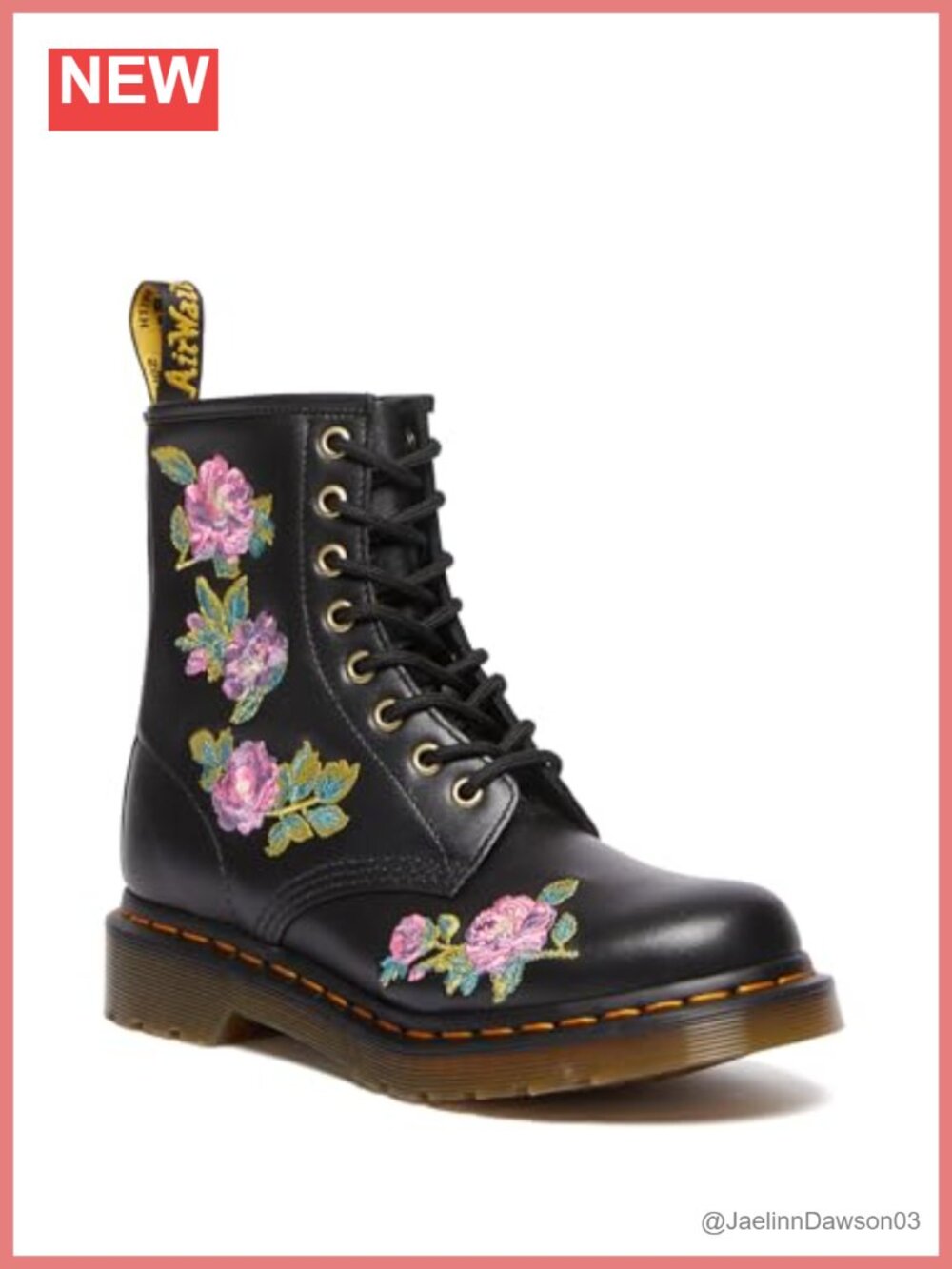 Dr. Martens 1460 Vonda II Embroidered 8 Eye Boot Nappa Lux Leather Ankle Boot